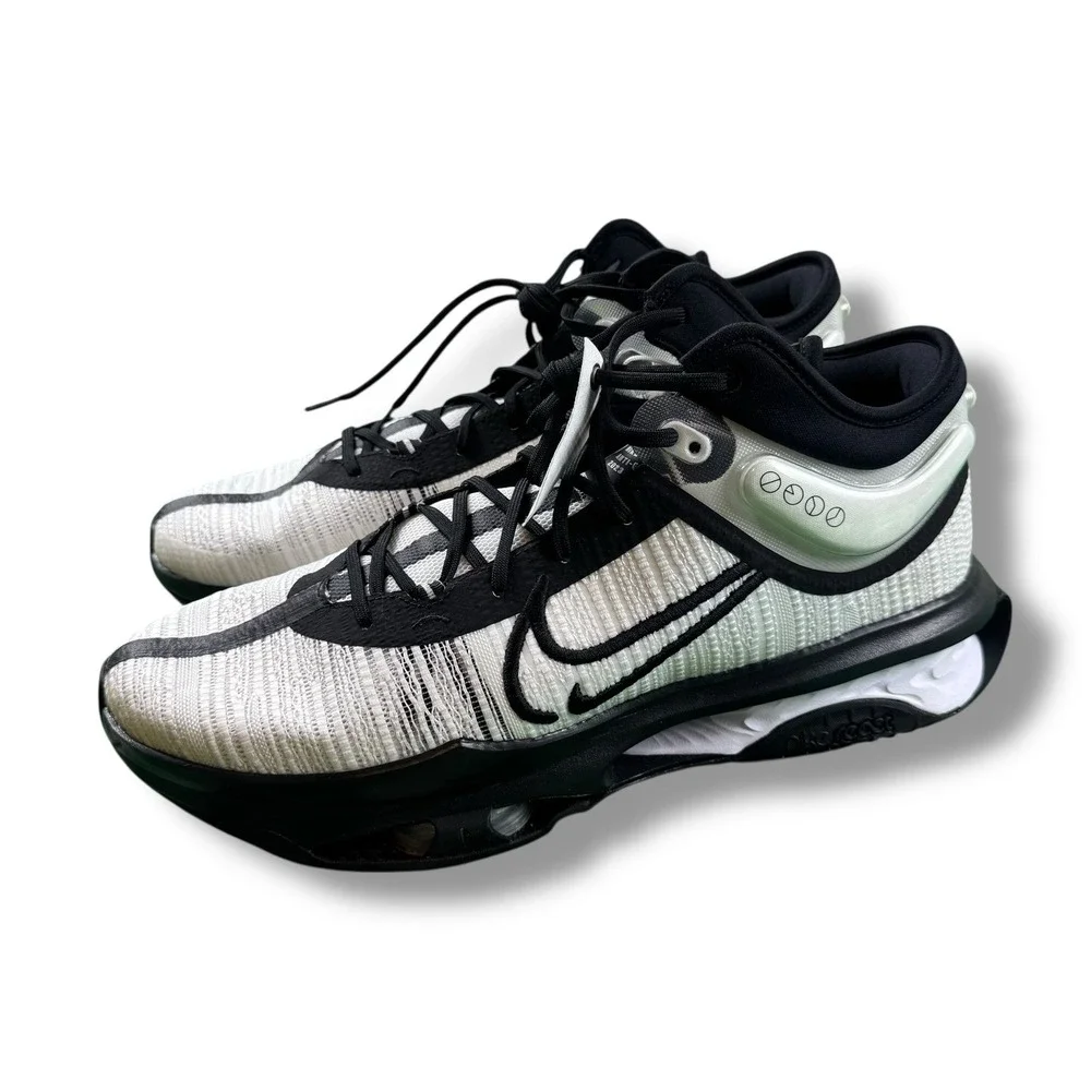 NWOB Nike Air Zoom GT Jump 2 Basketball Shoes White/Black DX9189-100 Men Sz 17